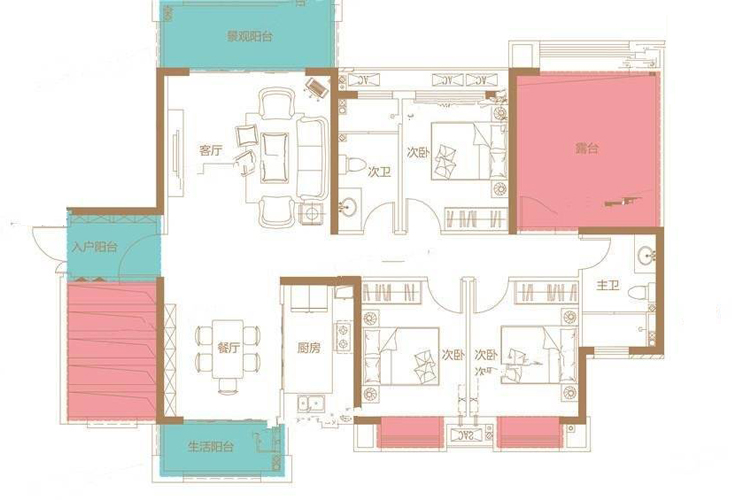 3室2厅2卫建筑面积：133㎡