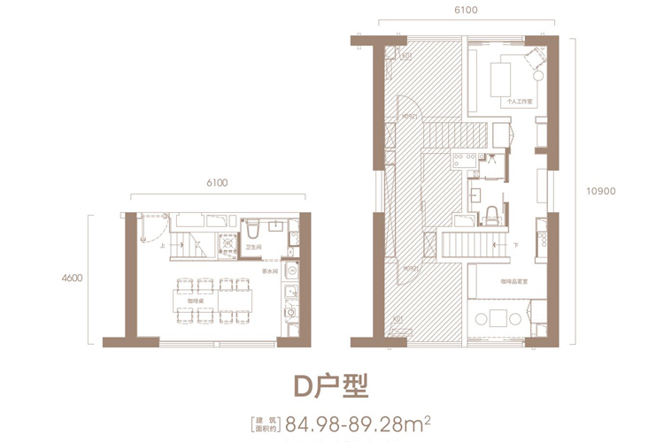 融创精彩天地D户型-建面约84.98-89.28㎡