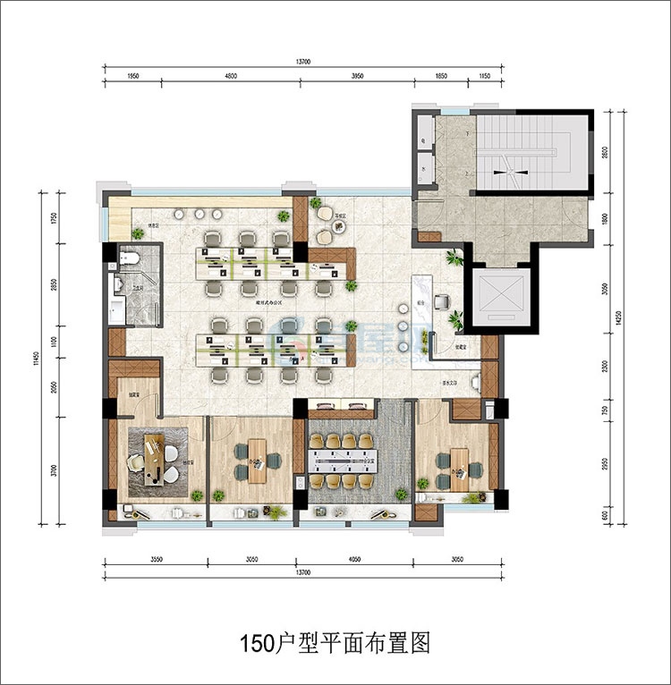 绿地空港GIC-150㎡平面布置图