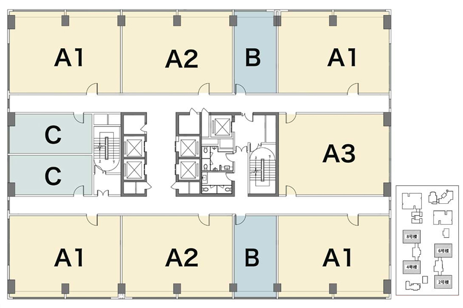 LOFT办公平面图建面约59-162㎡