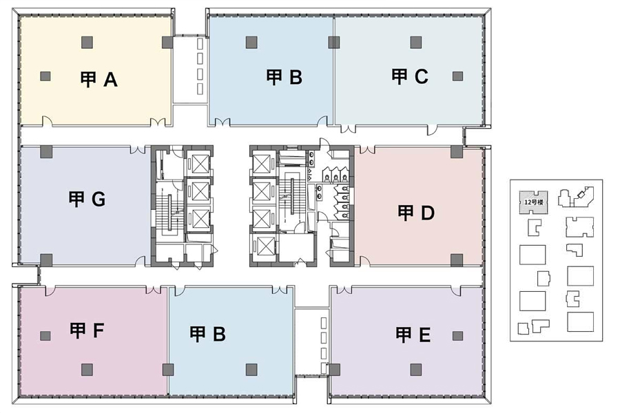 写字楼平面图建面约201-247平㎡